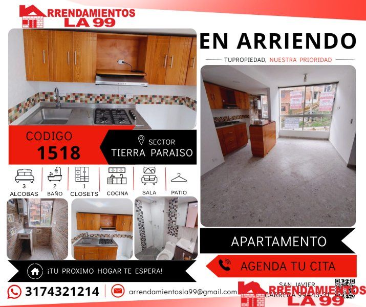 Apartamento en arriendo Antioquia Medellín Villanueva 45 m2 Habitaciones 3 Baños 2 Garajes 0 Precio $1400000