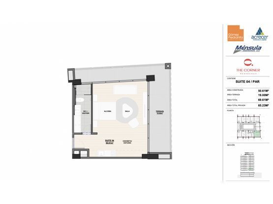 Apartamento en venta Antioquia Medellín La Aguacatala 38 m2 Habitaciones 1 Baños 1 Garajes 0 Precio $651270000