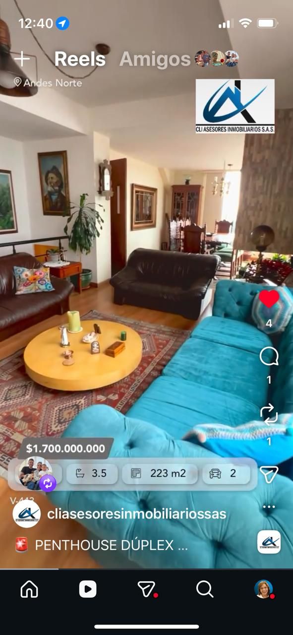 Apartamento en venta Cundinamarca Bogotá Los Andes Norte 211 m2 Habitaciones 3 Baños 4 Garajes 2 Precio $1700000000