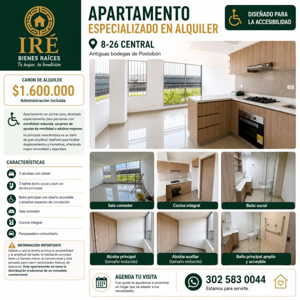 Apartamento en arriendo Valle Del Cauca Cali Porvenir 60 m2 Habitaciones 2 Baños 2 Garajes 1 Precio $1600000