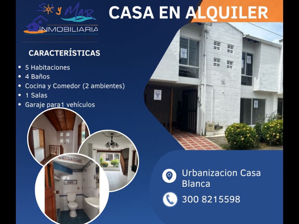 Casa en arriendo Antioquia Apartadó Villa Del Rio 120 m2 Habitaciones 5 Baños 4 Garajes 1 Precio $2500000
