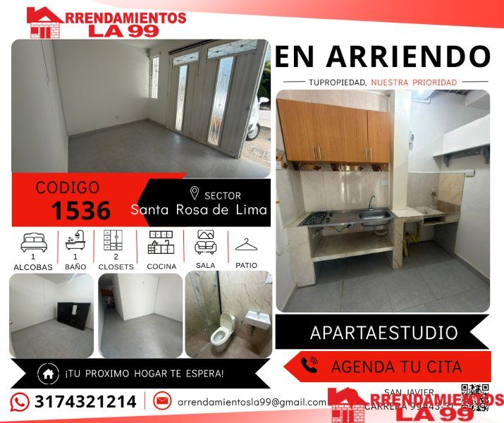 Apartaestudio en arriendo Antioquia Medellín La Pradera 40 m2 Habitaciones 1 Baños 1 Garajes 0 Precio $850000