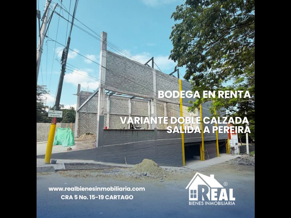 Bodega en arriendo Valle Del Cauca Cartago San Nicolás 800 m2 Habitaciones 0 Baños 0 Garajes 0 Precio $12000000
