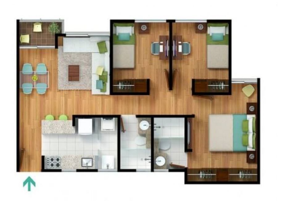 Apartamento en venta Cundinamarca Bogotá Ciudad Techo 57 m2 Habitaciones 3 Baños 2 Garajes 1 Precio $380000000
