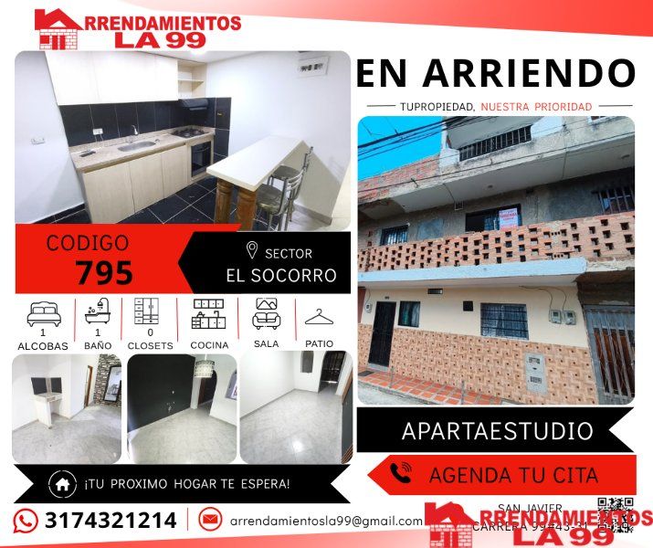 Apartamento en arriendo Antioquia Medellín Los Alcazares 62 m2 Habitaciones 1 Baños 1 Garajes 0 Precio $1200000