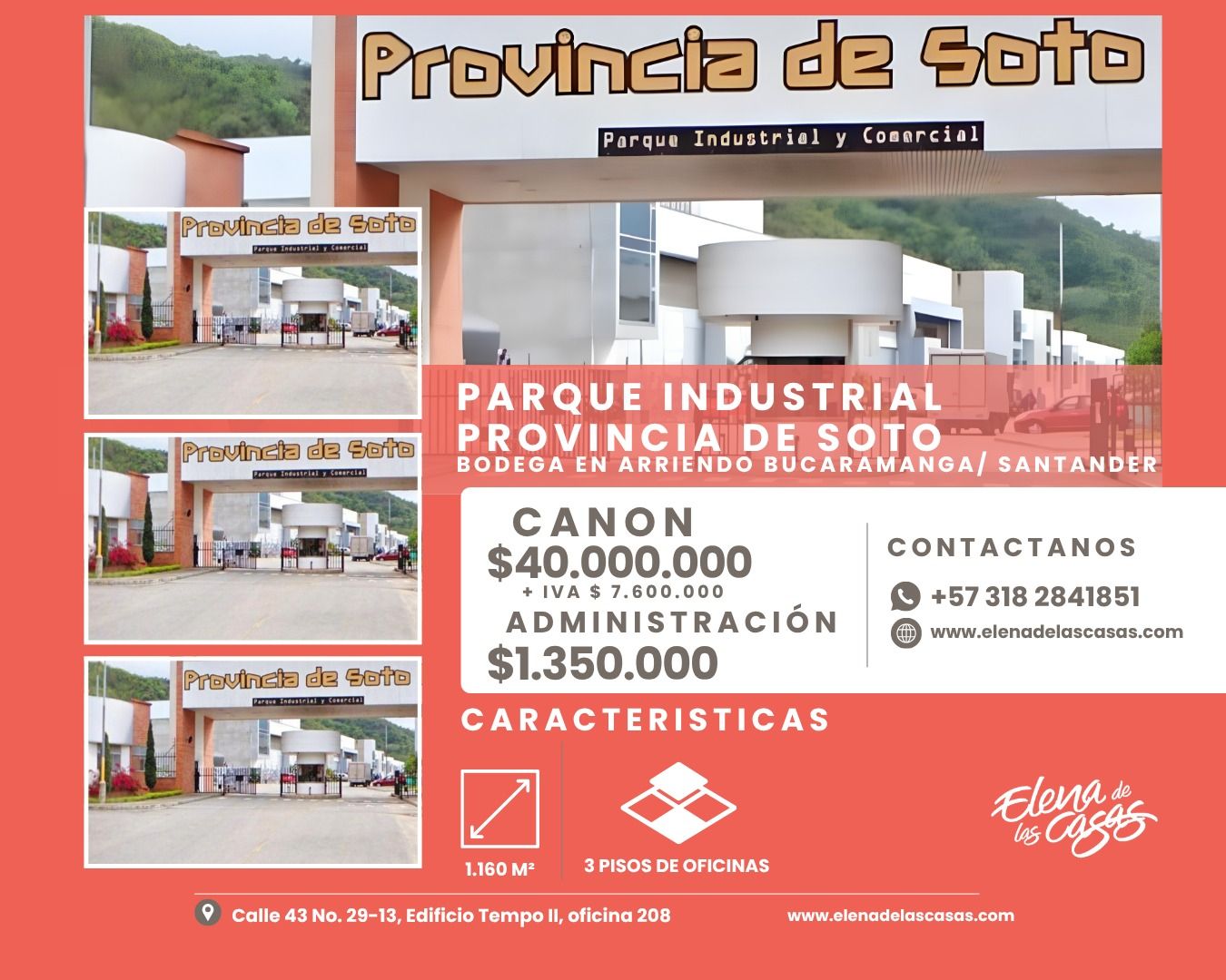 Bodega en arriendo Santander Bucaramanga Co Provincia De Soto Et I 1160 m2 Habitaciones 0 Baños 4 Garajes 0 Precio $41350000