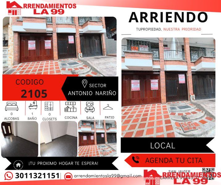 Local en arriendo o venta Antioquia Medellín Santa Rosa De Lima 25 m2 Habitaciones 0 Baños 0 Garajes 0 Precio venta $100000000 Precio arriendo $900000