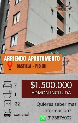 Apartamento en arriendo Cundinamarca Bogotá Bosque De Castilla 32 m2 Habitaciones 2 Baños 1 Garajes 0 Precio $1500000