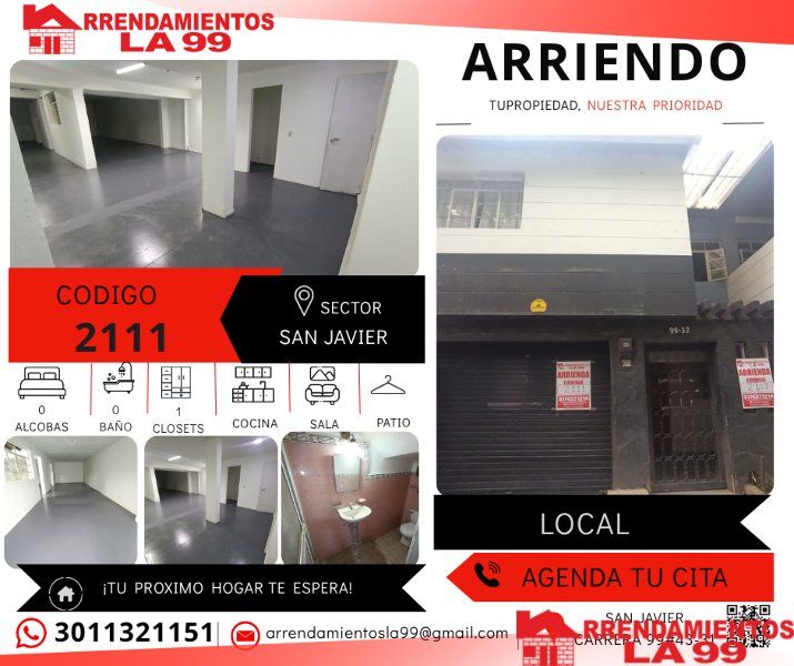 Local en arriendo Antioquia Medellín San Javier No2 220 m2 Habitaciones 0 Baños 1 Garajes 0 Precio $6500000
