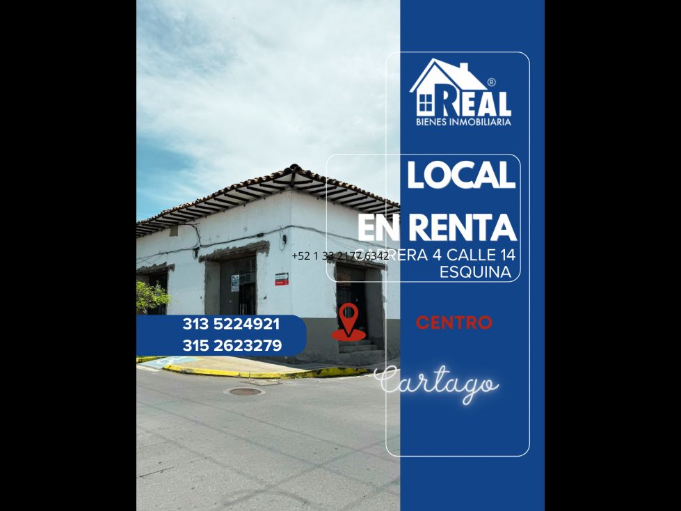 Local en arriendo Valle Del Cauca Cartago El Carmen 216 m2 Habitaciones 0 Baños 0 Garajes 0 Precio $7500000