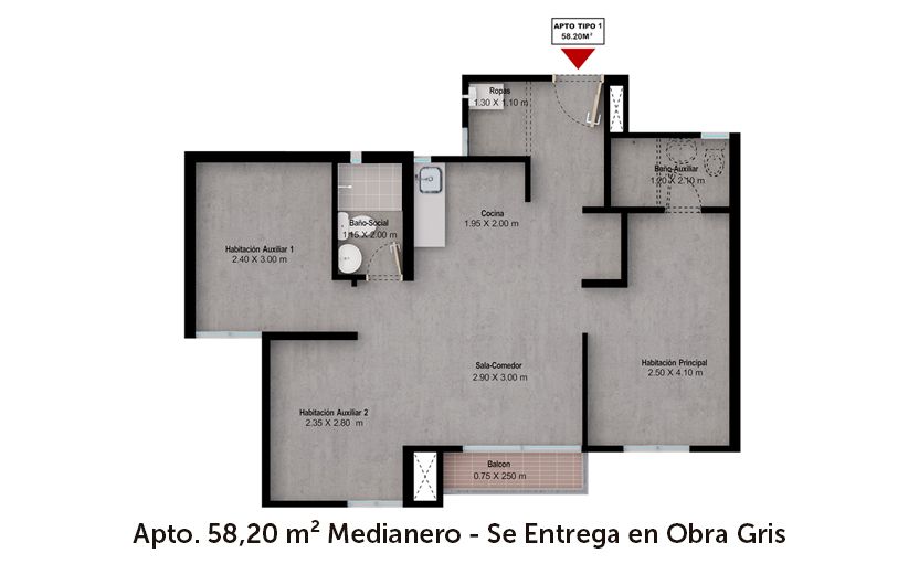 en undefined Undefined Undefined Undefined 58 m2 Habitaciones 3 Baños 2 Precio $225000000