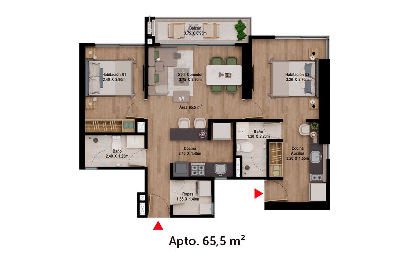 Proyectos Sobre Planos Reserva De La 26 Apartamento en venta Cundinamarca Bogotá La Soledad 65 m2 Habitaciones 2 Baños 2 Garajes 1 Precio $829999000
