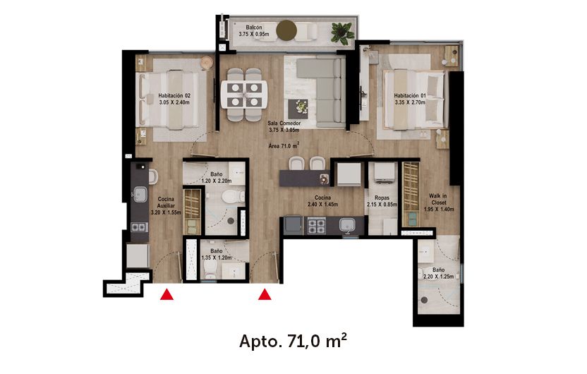 Proyectos Sobre Planos Reserva De La 26 Apartamento en venta Cundinamarca Bogotá La Soledad 71 m2 Habitaciones 2 Baños 2 Garajes 1 Precio $812999000