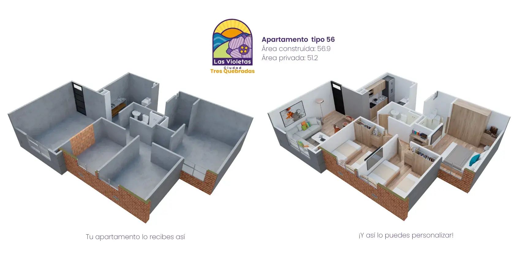 Comprar Exterior Ciudad Tres Quebradas 'las Violetas' Apartamento en venta Cundinamarca Bogotá Altavista 56 m2 Habitaciones 3 Baños 2 Garajes 0 Precio $187560360