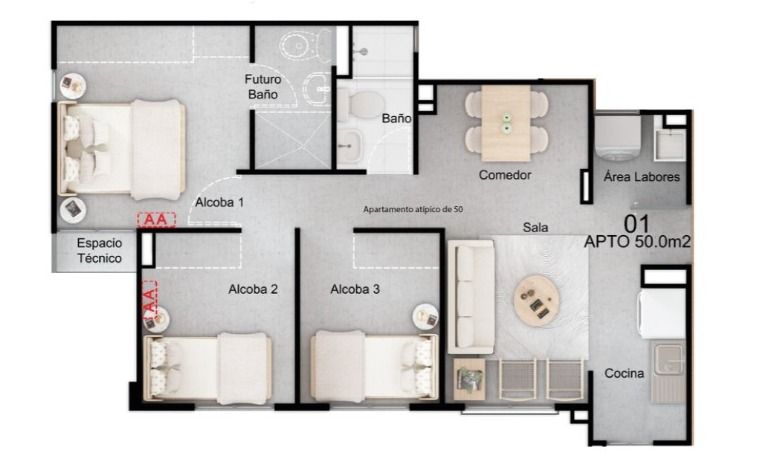  en undefined Undefined Undefined Undefined 45 m2 Habitaciones 3 Baños 2 Precio $216858000