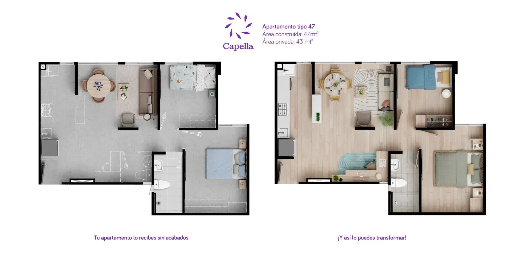 Proyectos Vivienda Nueva Capella - Tramonte Apartamento en venta Cundinamarca Bogotá San José De Bavaria 47 m2 Habitaciones 2 Baños 1 Garajes 0 Precio $264000000