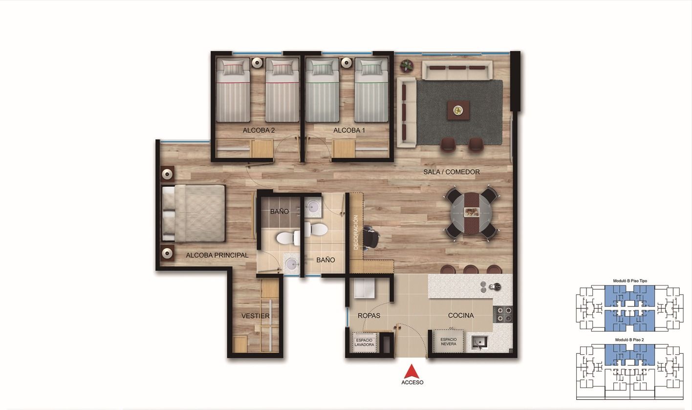 Proyectos Vivienda Nueva Paseo De Sevilla Apartamento en venta Cundinamarca Bogotá Castilla 88 m2 Habitaciones 3 Baños 2 Garajes 0 Precio $550298000