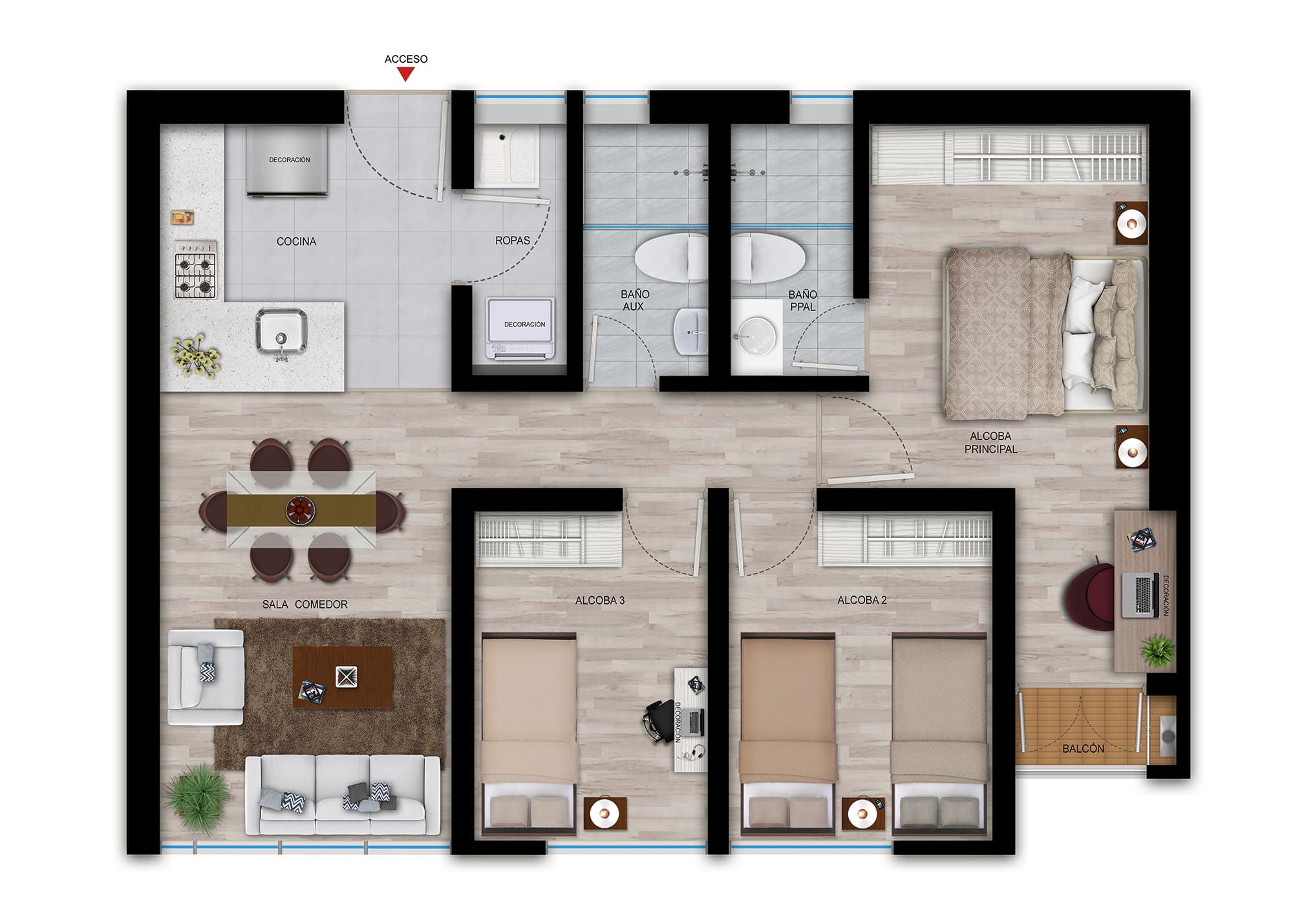 Proyectos Vivienda Nueva Izola Zentral Apartamento en venta Cundinamarca Bogotá El Vergel 62 m2 Habitaciones 3 Baños 2 Garajes 1 Precio $500566000