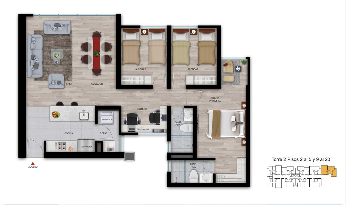 Proyectos Vivienda Nueva Izola Zentral Apartamento en venta Cundinamarca Bogotá El Vergel 88 m2 Habitaciones 3 Baños 2 Garajes 0 Precio $652629000