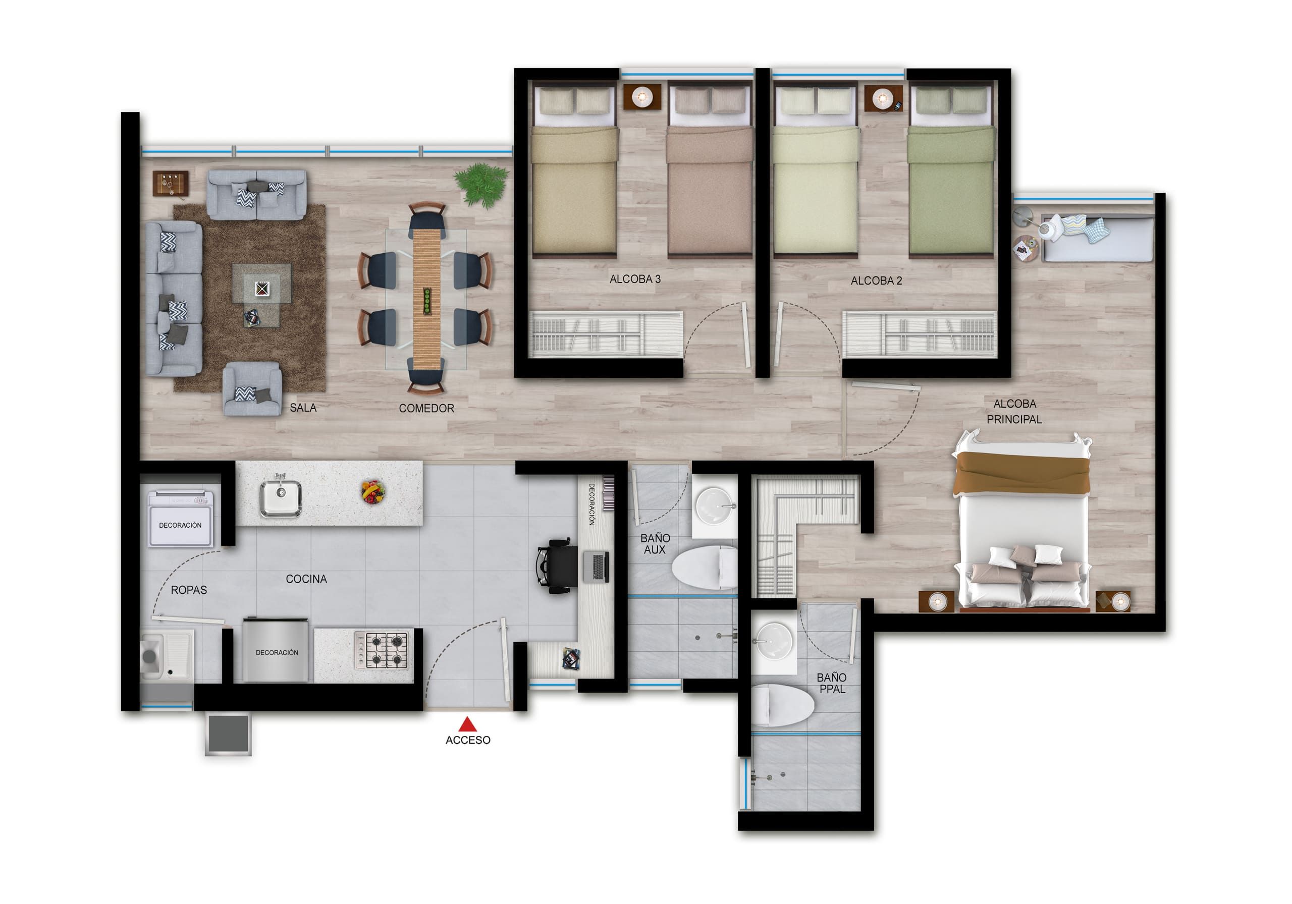 Proyectos Vivienda Nueva Izola Zentral Apartamento en venta Cundinamarca Bogotá El Vergel 68 m2 Habitaciones 3 Baños 2 Garajes 0 Precio $513918000