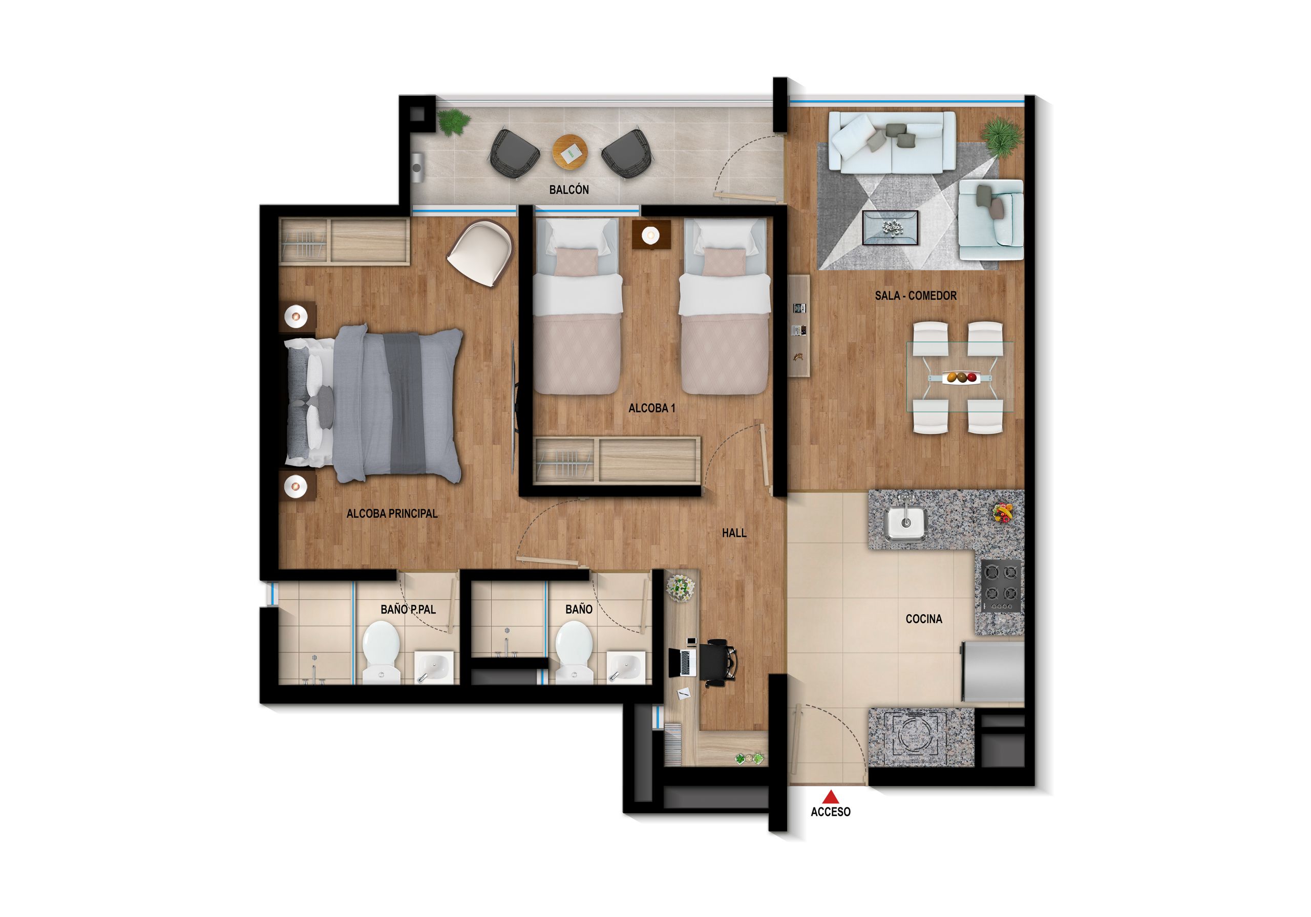 Proyectos Vivienda Nueva Lorca Apartamento en venta Cundinamarca Bogotá El Tintal 56 m2 Habitaciones 2 Baños 2 Garajes 1 Precio $352158000