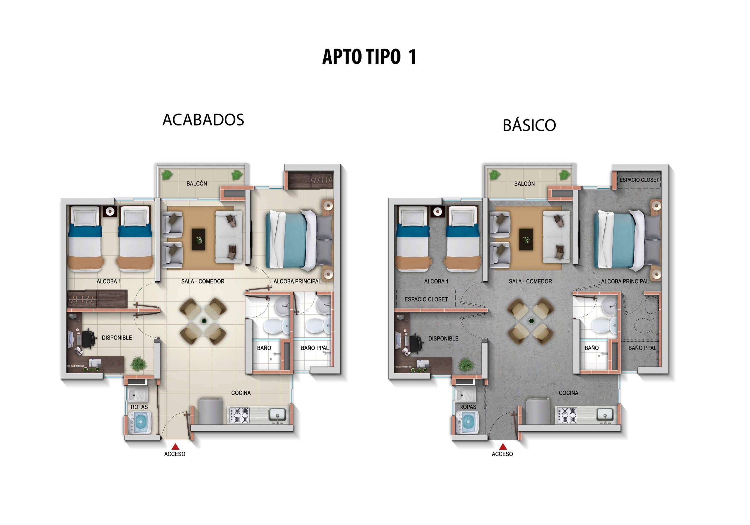 Proyectos Vivienda Nueva Azafrán Ciudad Tierrabuena Apartamento en venta Santander Bucaramanga Piedecuesta 56 m2 Habitaciones 2 Baños 2 Garajes 1 Precio $230600000
