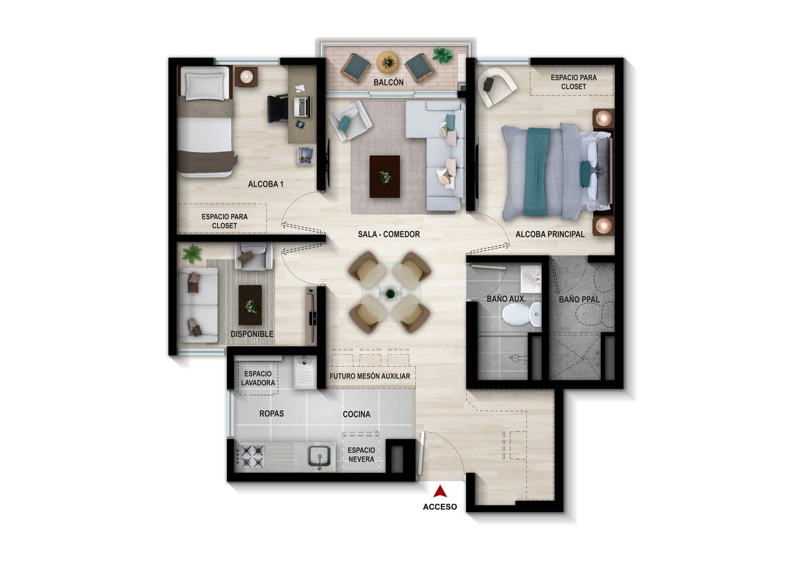 Proyectos Entrega Inmediata Paseo San Rafael Apartamento en venta Cundinamarca Zipaquirá San Rafael 57 m2 Habitaciones 2 Baños 2 Garajes 1 Precio $212550000