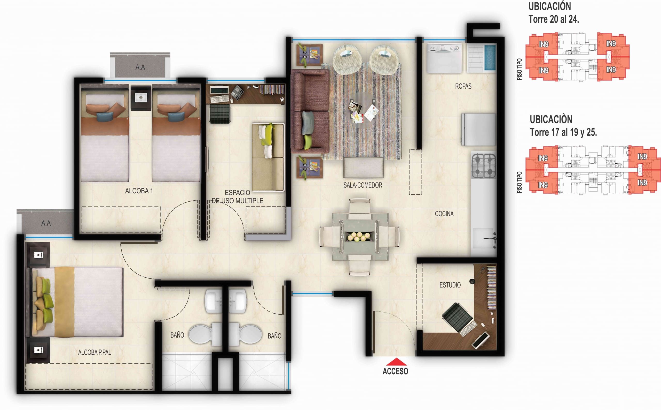 Proyectos Vivienda Nueva Puerta Dorada Arrecife Apartamento en venta Atlántico Barranquilla Puerta Dorada 56 m2 Habitaciones 2 Baños 2 Garajes 1 Precio $204810000