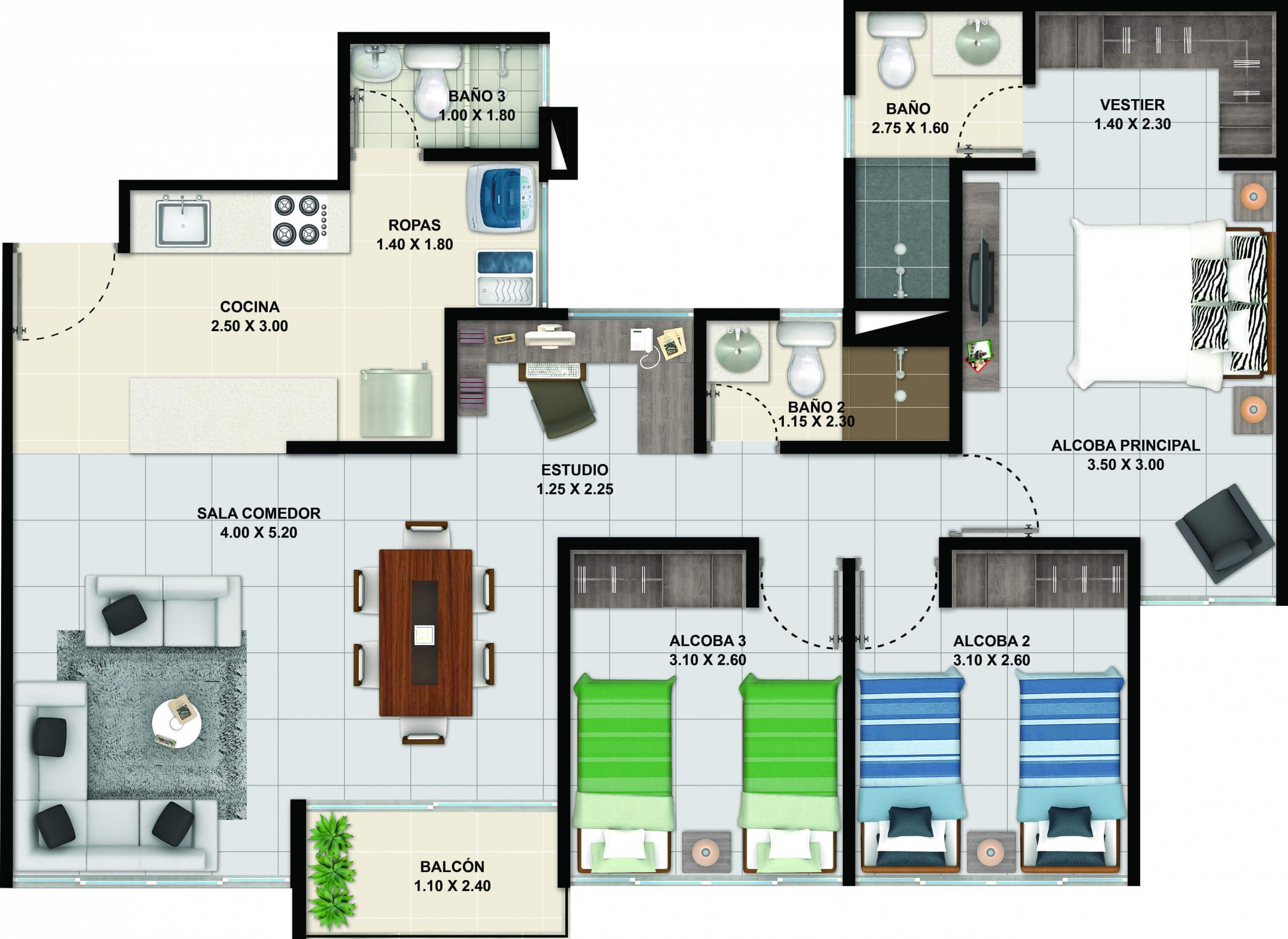 Proyectos Entrega Inmediata Altos Del Parque Apartamento en venta Atlántico Barranquilla Miramar 86 m2 Habitaciones 3 Baños 3 Garajes 0 Precio $468035000
