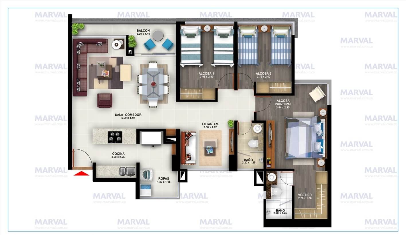 Proyectos Vivienda Nueva Germania Apartamento en venta Santander Bucaramanga Lagos Del Cacique 97 m2 Habitaciones 2 Baños 3 Garajes 1 Precio $567883000