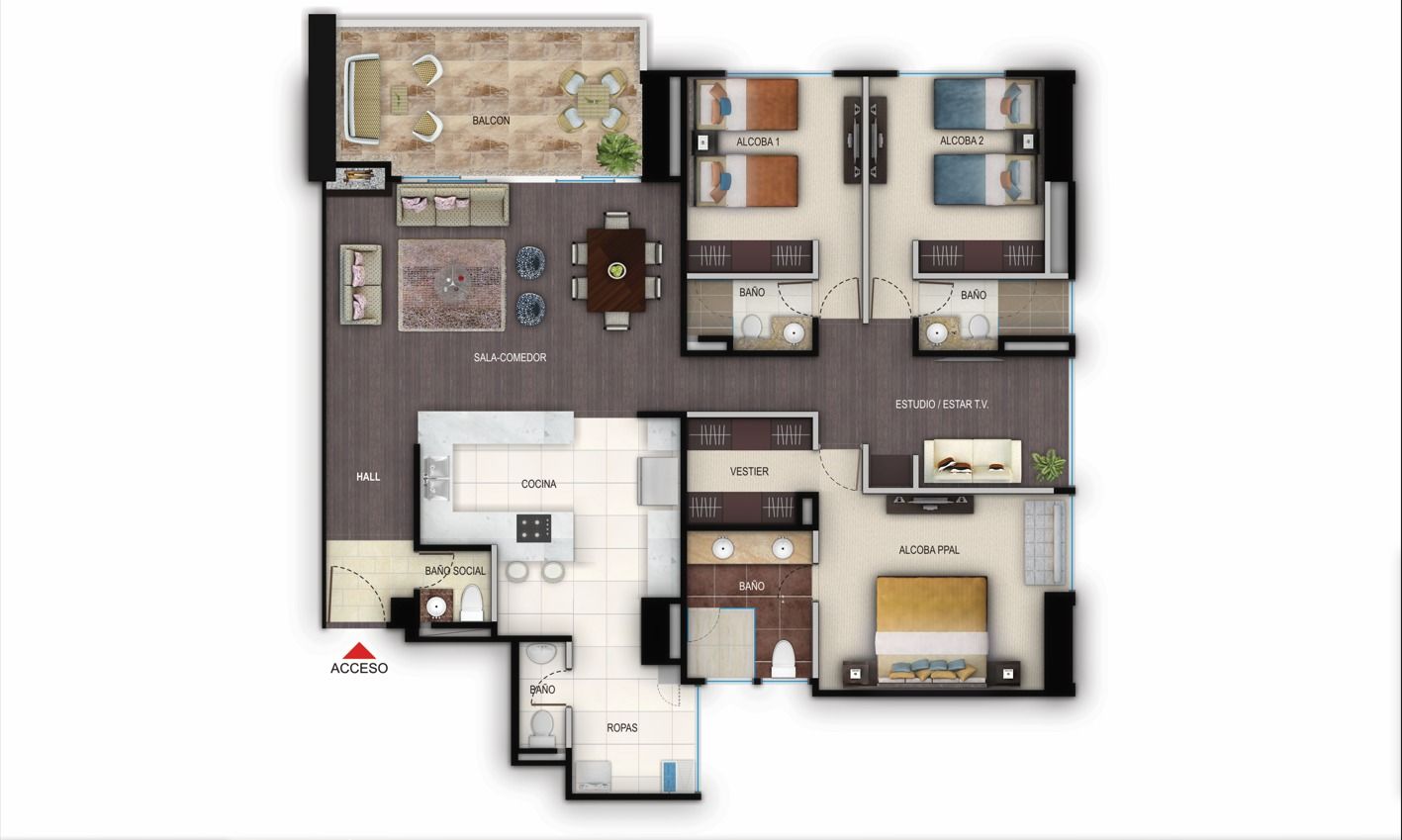Proyectos Entrega Inmediata Provenza Imperial Apartamento en venta Cundinamarca Bogotá Córdoba 167 m2 Habitaciones 3 Baños 5 Garajes 0 Precio $1872137000