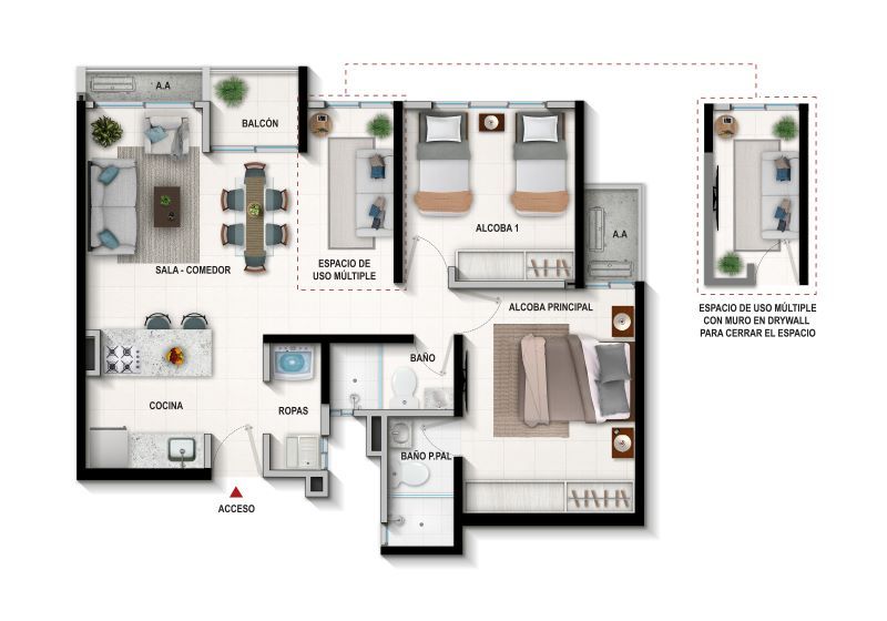 Proyectos Entrega Inmediata Puntalta Altagracia Apartamento en venta Bolívar Cartagena El Campestre 62 m2 Habitaciones 2 Baños 2 Garajes 0 Precio $276290000