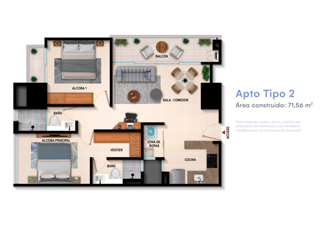 Proyectos Vivienda Nueva Sky Tower Apartamento en venta Santander Bucaramanga Otros 72 m2 Habitaciones 1 Baños 1 Garajes 0 Precio $704380000