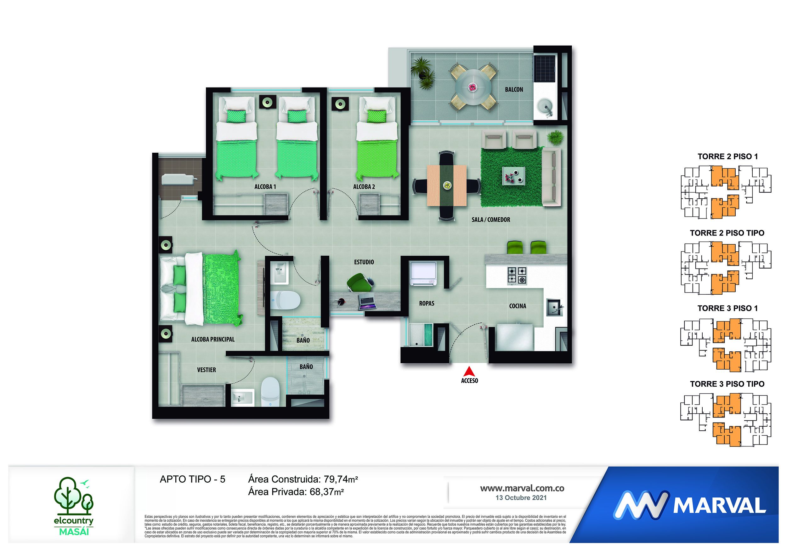 Proyectos Vivienda Nueva Country Masái Apartamento en venta Santander Bucaramanga Floridablanca 76 m2 Habitaciones 3 Baños 2 Garajes 1 Precio $506473000