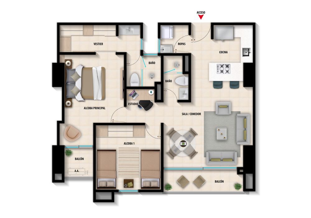 Proyectos Vivienda Nueva Citycenter Apartamento en venta Santander Bucaramanga Otros 70 m2 Habitaciones 3 Baños 2 Garajes 1 Precio $584491000