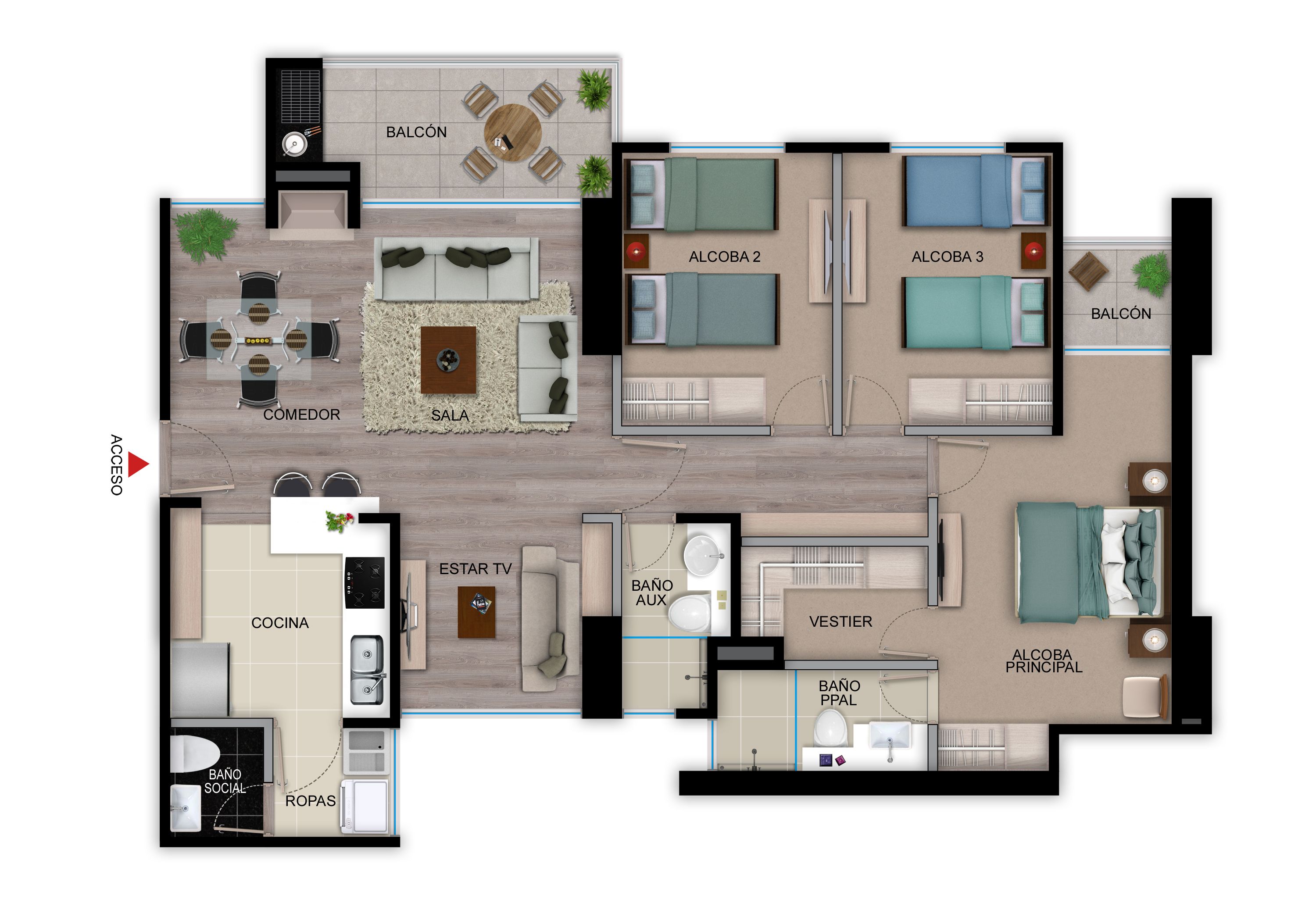 Proyectos Entrega Inmediata Baviera Apartamento en venta Cundinamarca Bogotá San José De Bavaria 148 m2 Habitaciones 3 Baños 2 Garajes 0 Precio $1154501000