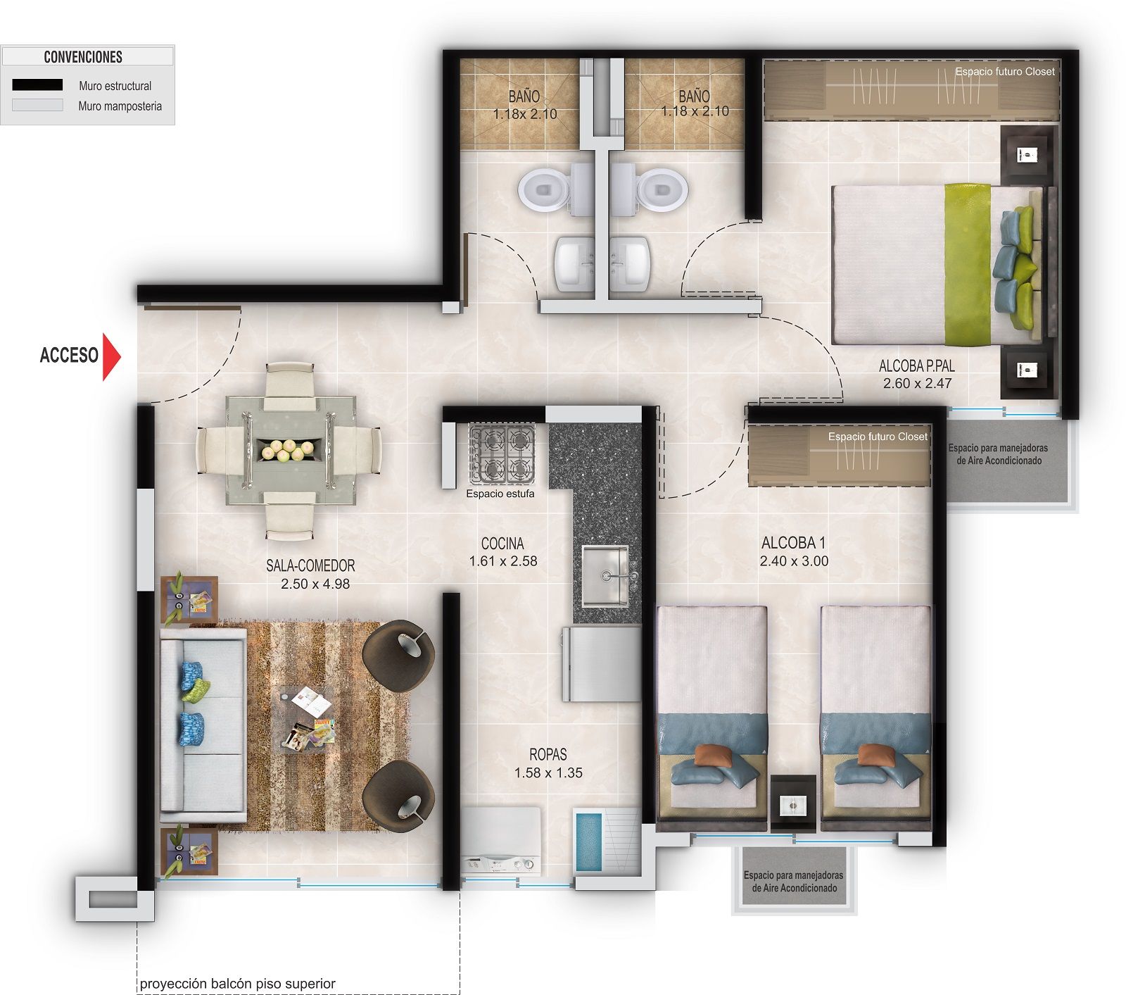 Proyectos Vivienda Nueva Puerta Dorada La Isla Apartamento en venta Atlántico Barranquilla Puerto Dorado 57 m2 Habitaciones 2 Baños 2 Garajes 0 Precio $213525000