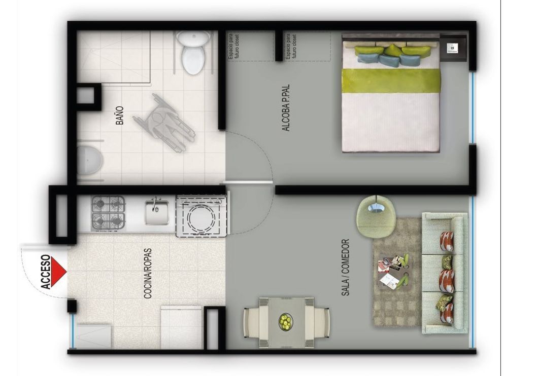 en undefined Undefined Undefined Undefined 31 m2 Habitaciones 1 Baños 1 Garajes 0 Precio $232692000