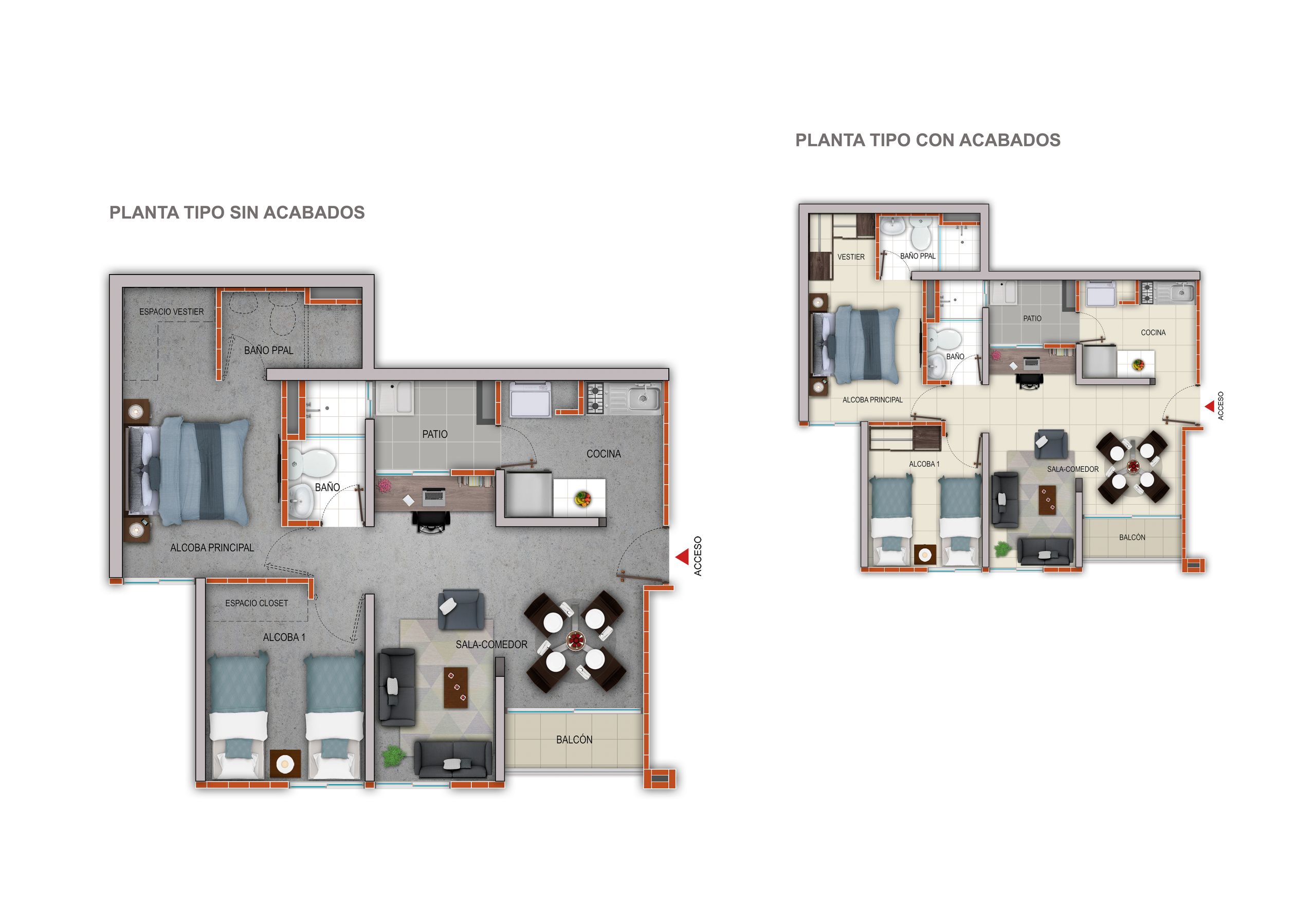 Proyectos Vivienda Nueva Ciudad Terrabuena Terracotaa Apartamento en venta Santander Piedecuesta Guatiguará 55 m2 Habitaciones 2 Baños 2 Garajes 0 Precio $237010000