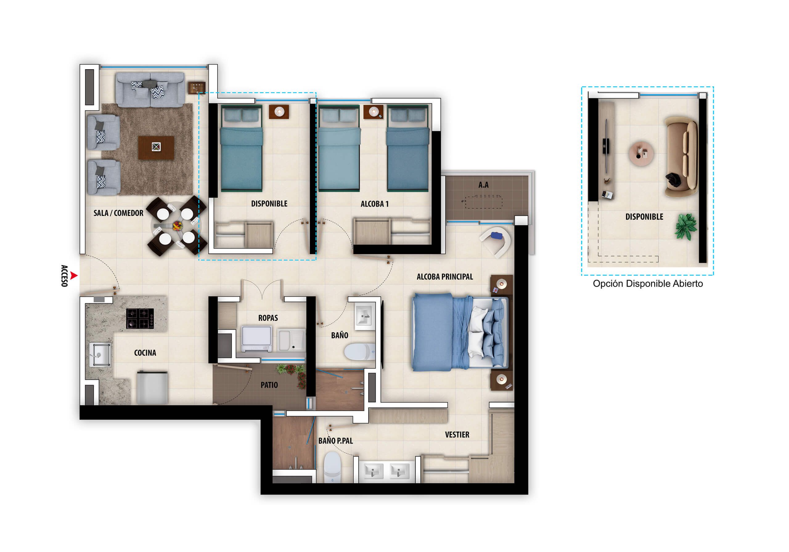 Proyectos Vivienda Nueva Country Living Apartamento en venta Santander Floridablanca Cañaveral Country 72 m2 Habitaciones 2 Baños 2 Garajes 0 Precio $429587000