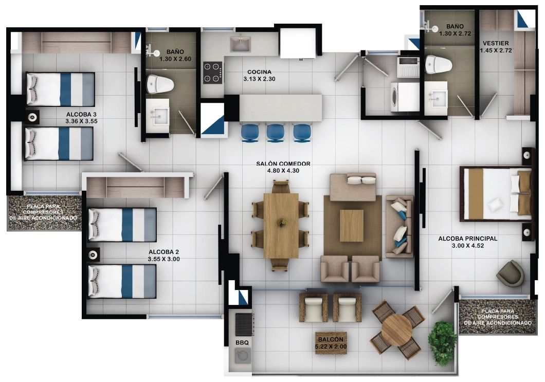 Proyectos Vivienda Nueva Porto Novo Apartamento en venta Bolívar Cartagena Cartagena 101 m2 Habitaciones 3 Baños 2 Garajes 0 Precio $942020000