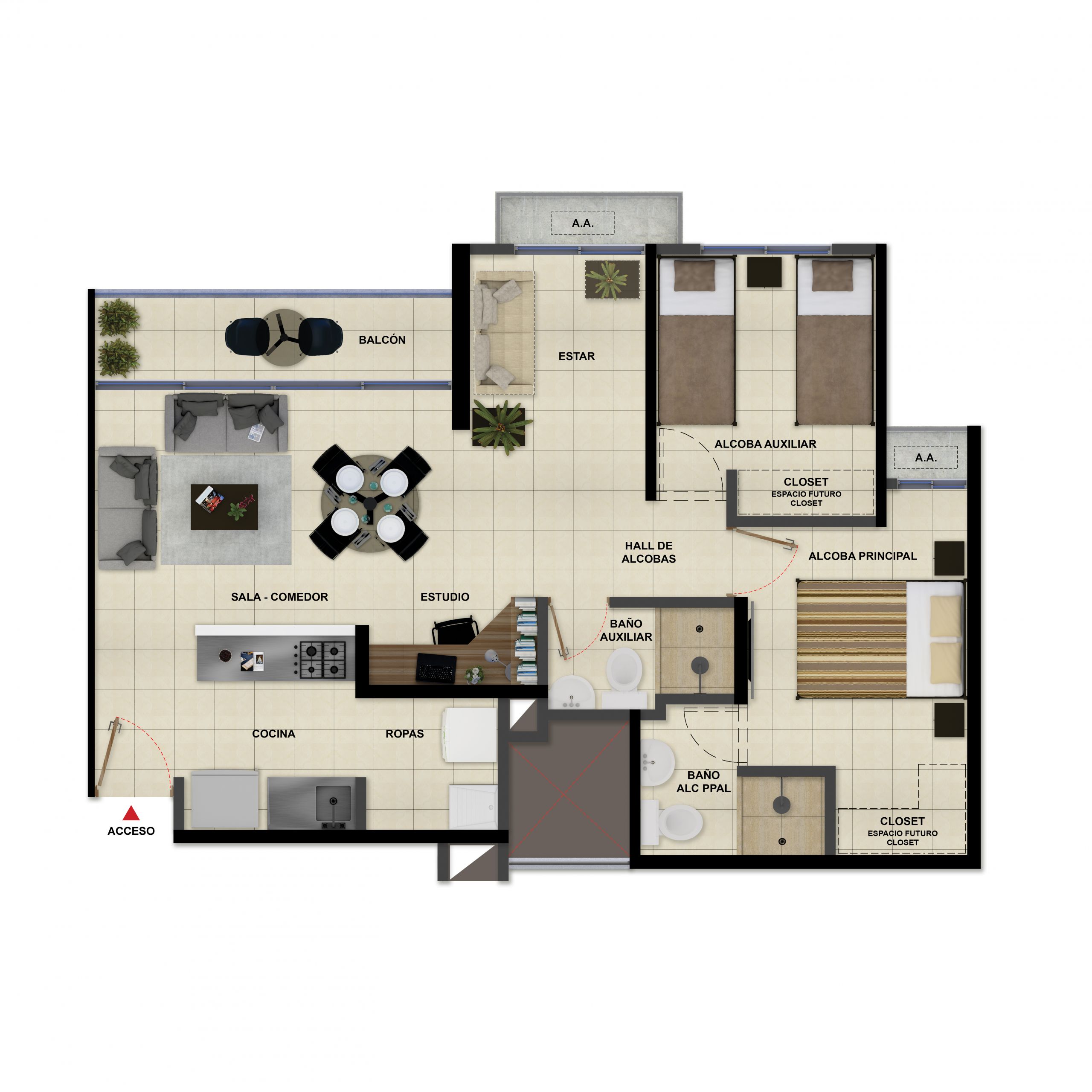 Proyectos Vivienda Nueva El Jardín - Azucena Apartamento en venta Bolívar Cartagena Cartagena Laguna Club 65 m2 Habitaciones 2 Baños 2 Garajes 0 Precio $213525000