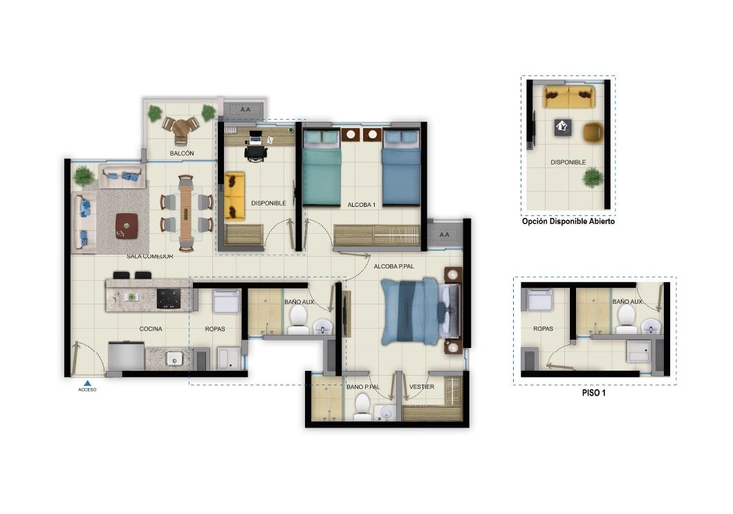 Proyectos Vivienda Nueva Milán Apartamento en venta Bolívar Cartagena Cartagena 65 m2 Habitaciones 2 Baños 2 Garajes 0 Precio $337443000