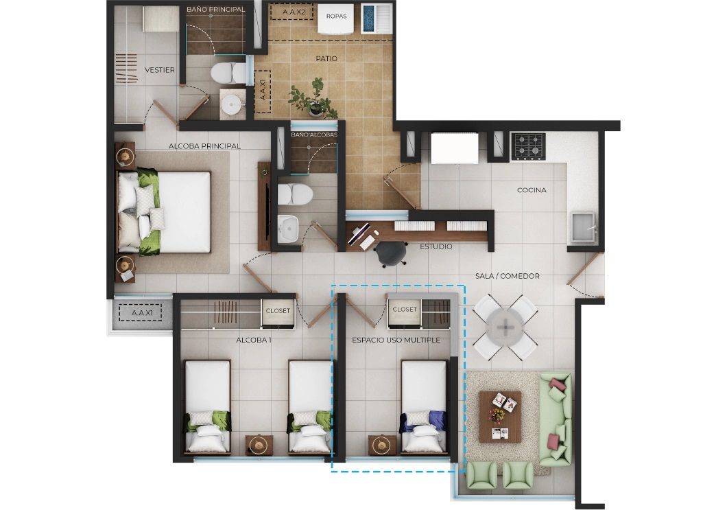 Proyectos Vivienda Nueva Puntalta Altofaro Apartamento en venta Bolívar Cartagena Cartagena 63 m2 Habitaciones 2 Baños 2 Garajes 0 Precio $367540000