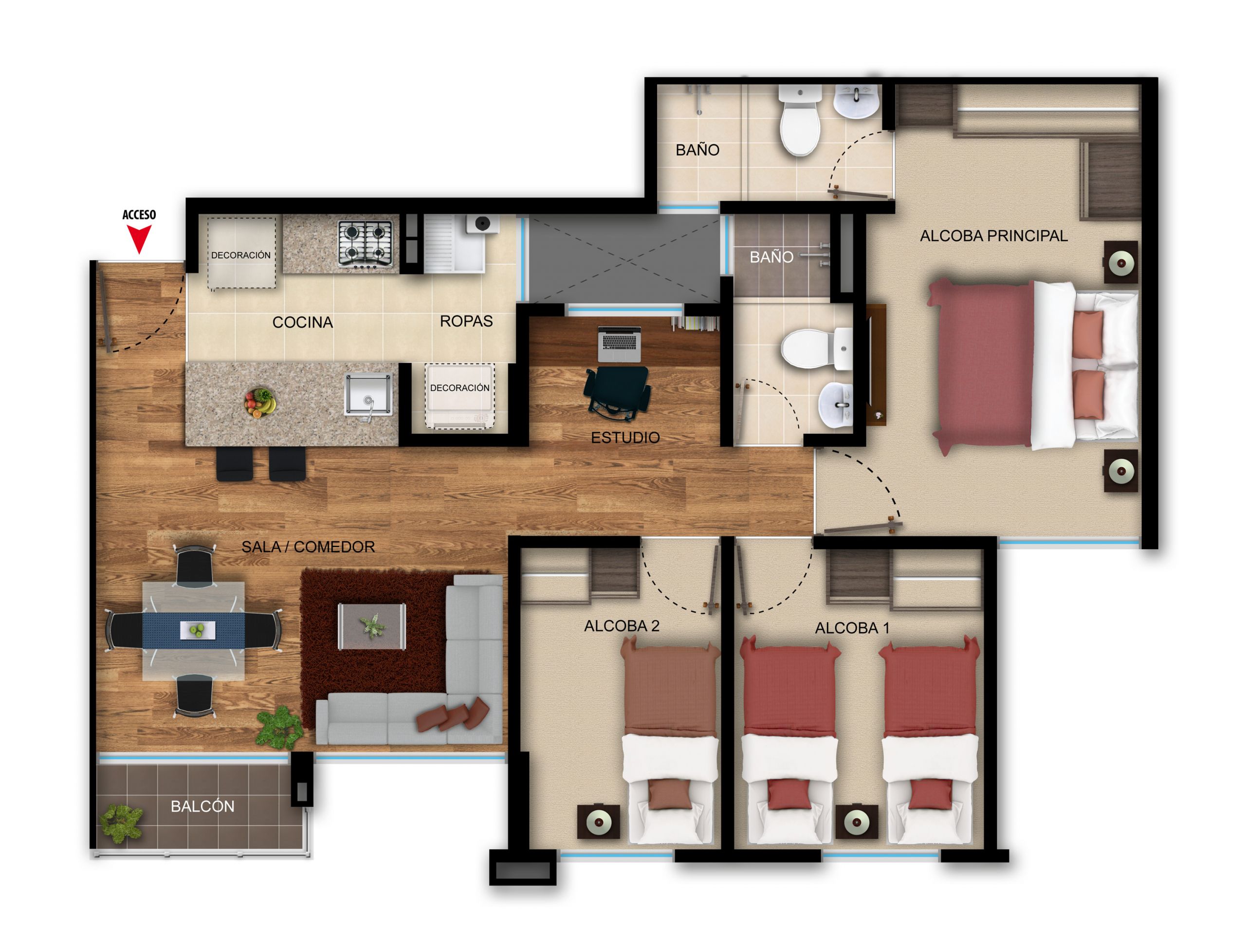 Comprar Exterior San Simón La Quinta Apartamento en venta Cundinamarca Bogotá Otros 66 m2 Habitaciones 3 Baños 2 Garajes 0 Precio $285960000