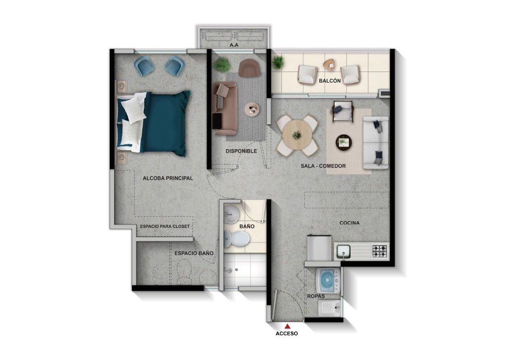 en undefined Undefined Undefined Undefined 52 m2 Habitaciones 1 Baños 2 Precio $243340000