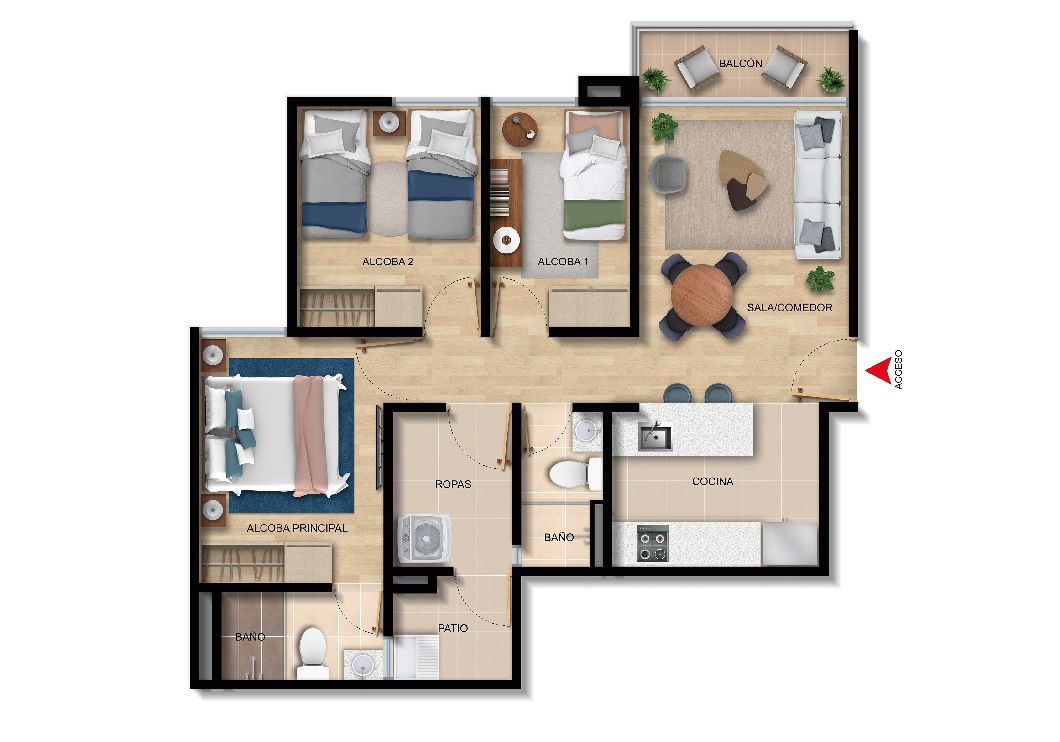 Comprar Exterior San Mateo La Quinta Apartamento en venta Cundinamarca Bogotá Otros 58 m2 Habitaciones 3 Baños 2 Garajes 0 Precio $318899000