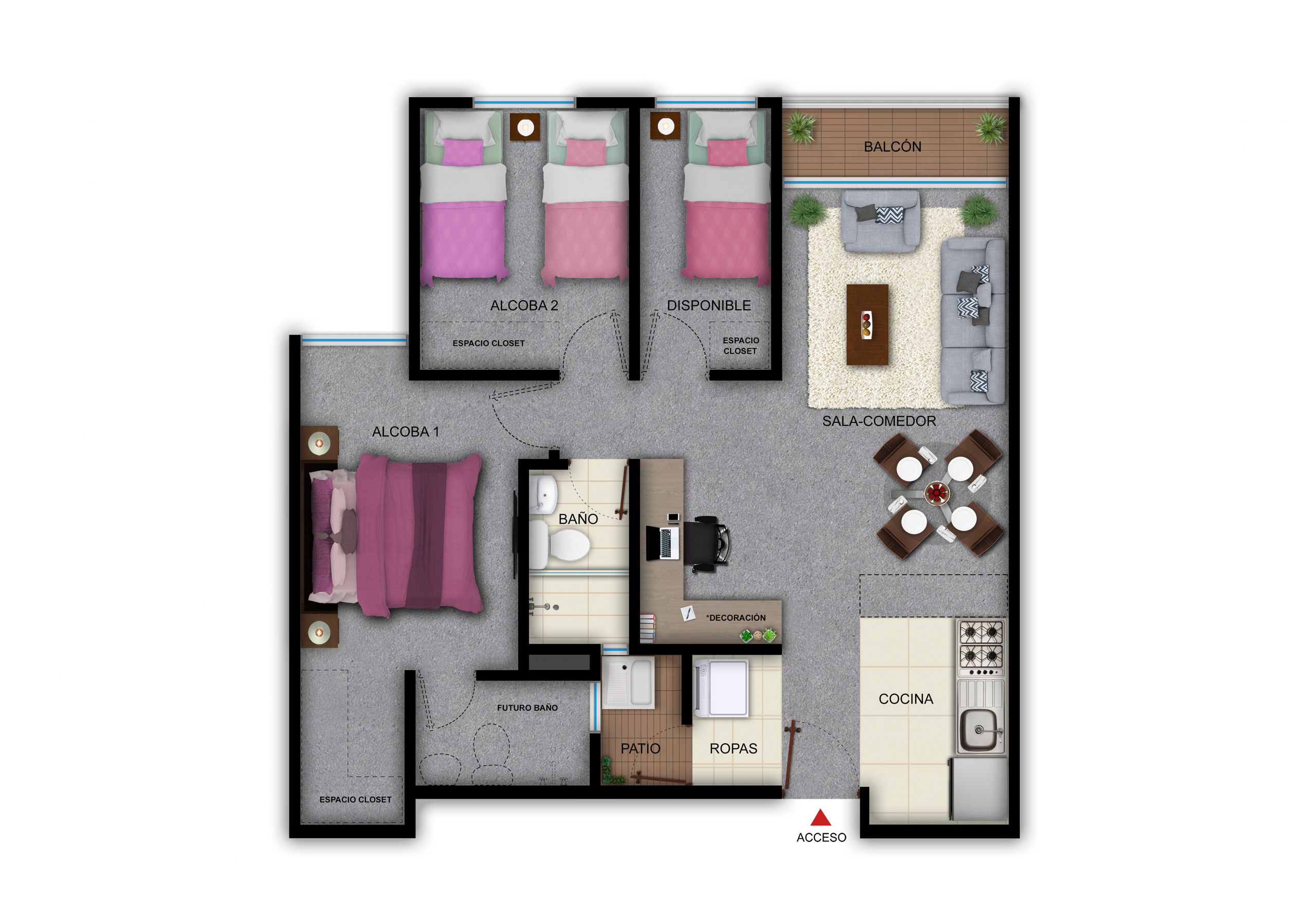 en undefined Undefined Undefined Undefined 55 m2 Habitaciones 2 Baños 2 Precio $195000000