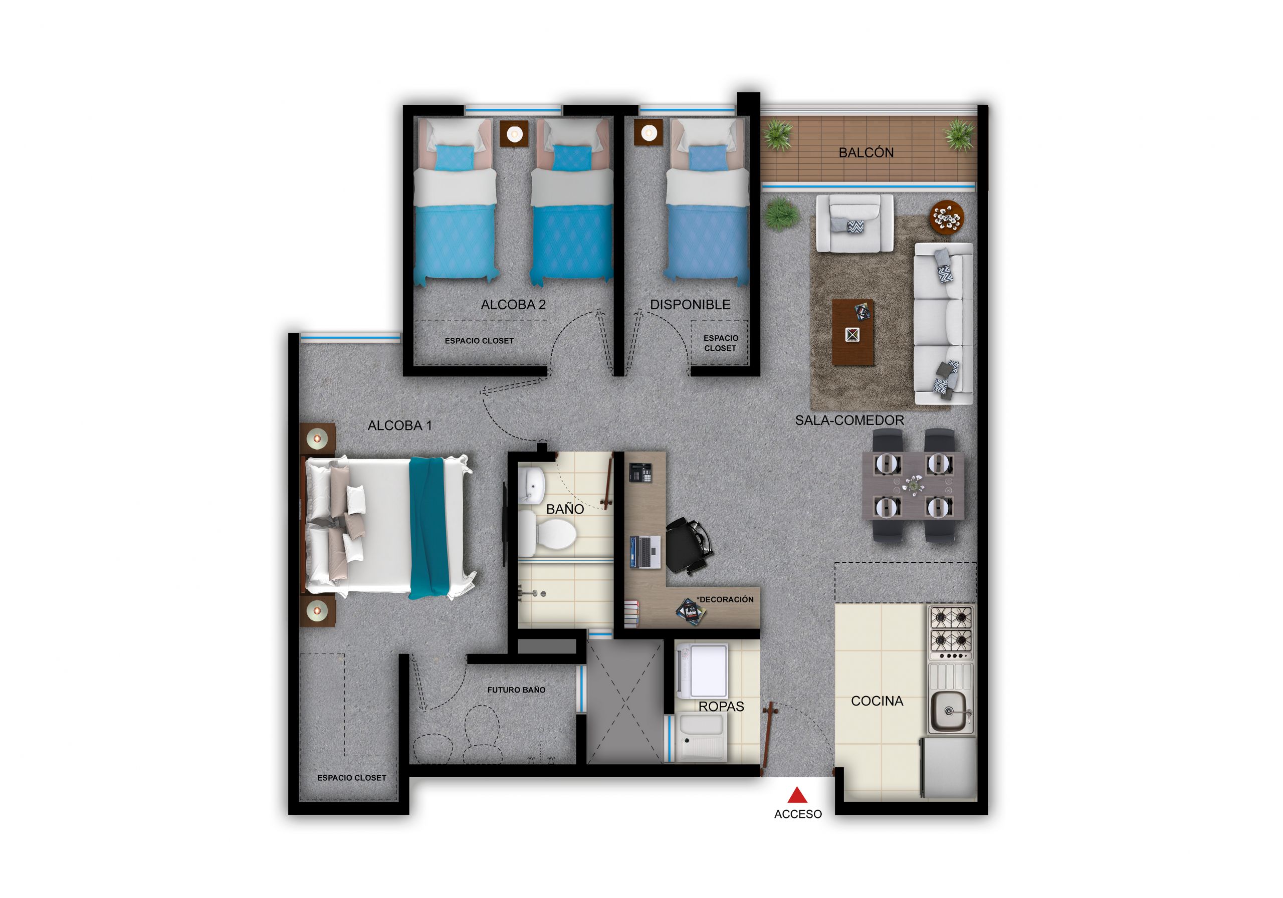 Proyectos Vivienda Nueva Fresno Apartamento en venta Cundinamarca Soacha Otros 62 m2 Habitaciones 2 Baños 2 Garajes 0 Precio $195000000