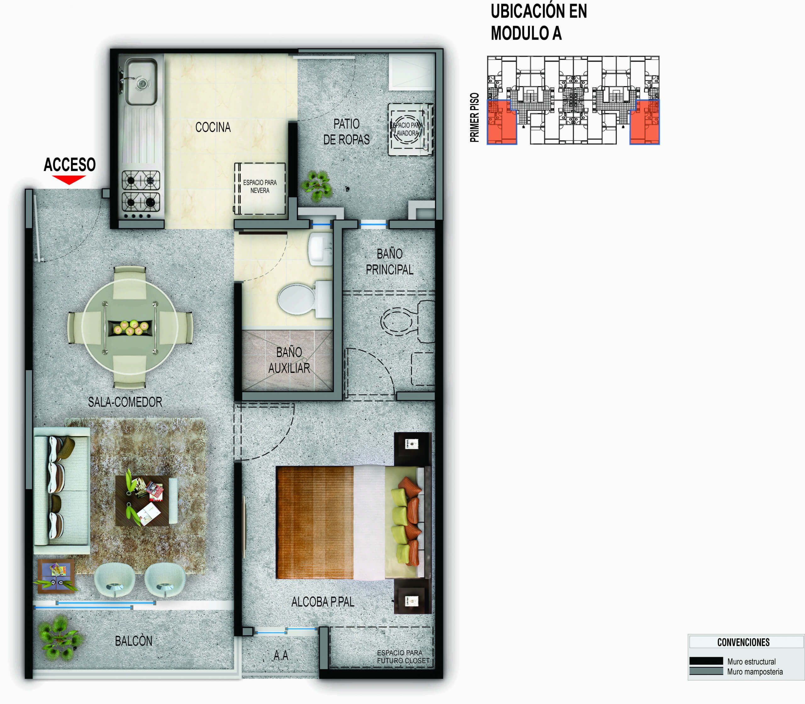 Proyectos Vivienda Nueva Ciudad Del Parque Nukak Apartamento en venta Atlántico Soledad Otros 37 m2 Habitaciones 1 Baños 2 Garajes 0 Precio $127400000